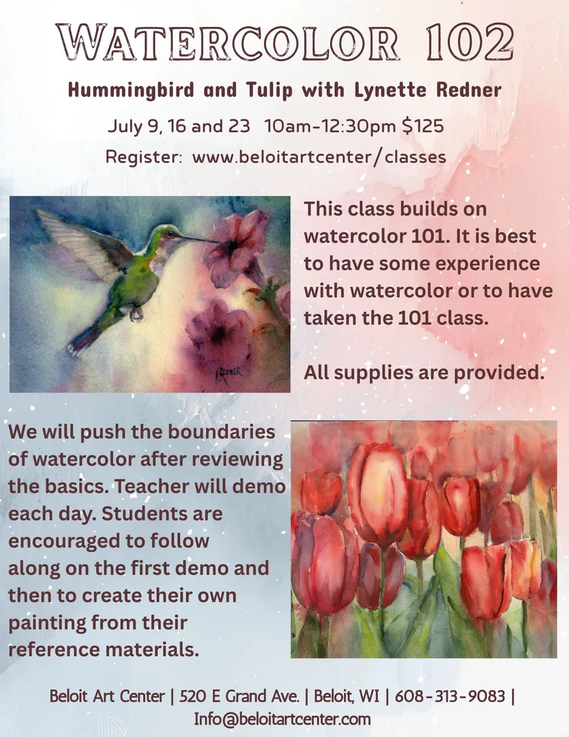 Watercolor 102 - July 9, 16, 23 - 10am-12:30pm