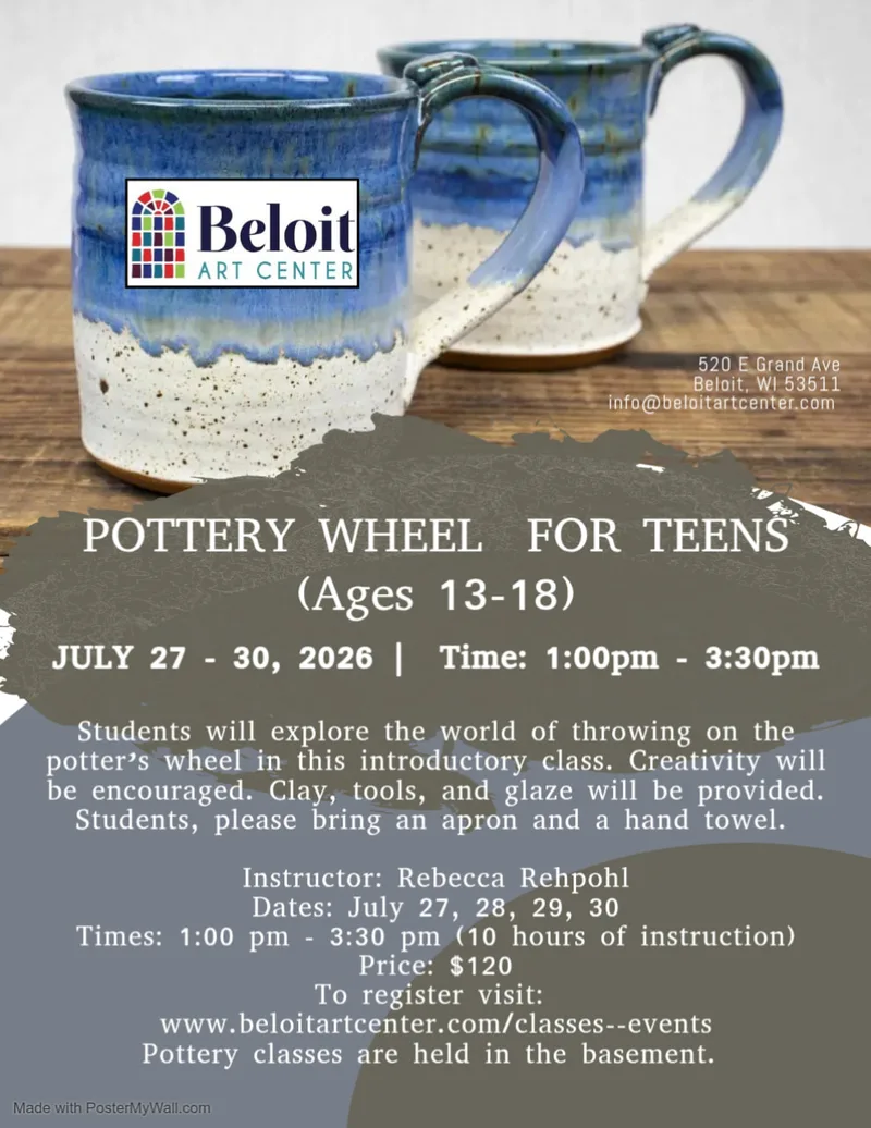 Pottery Wheel for Teens - July 27-30